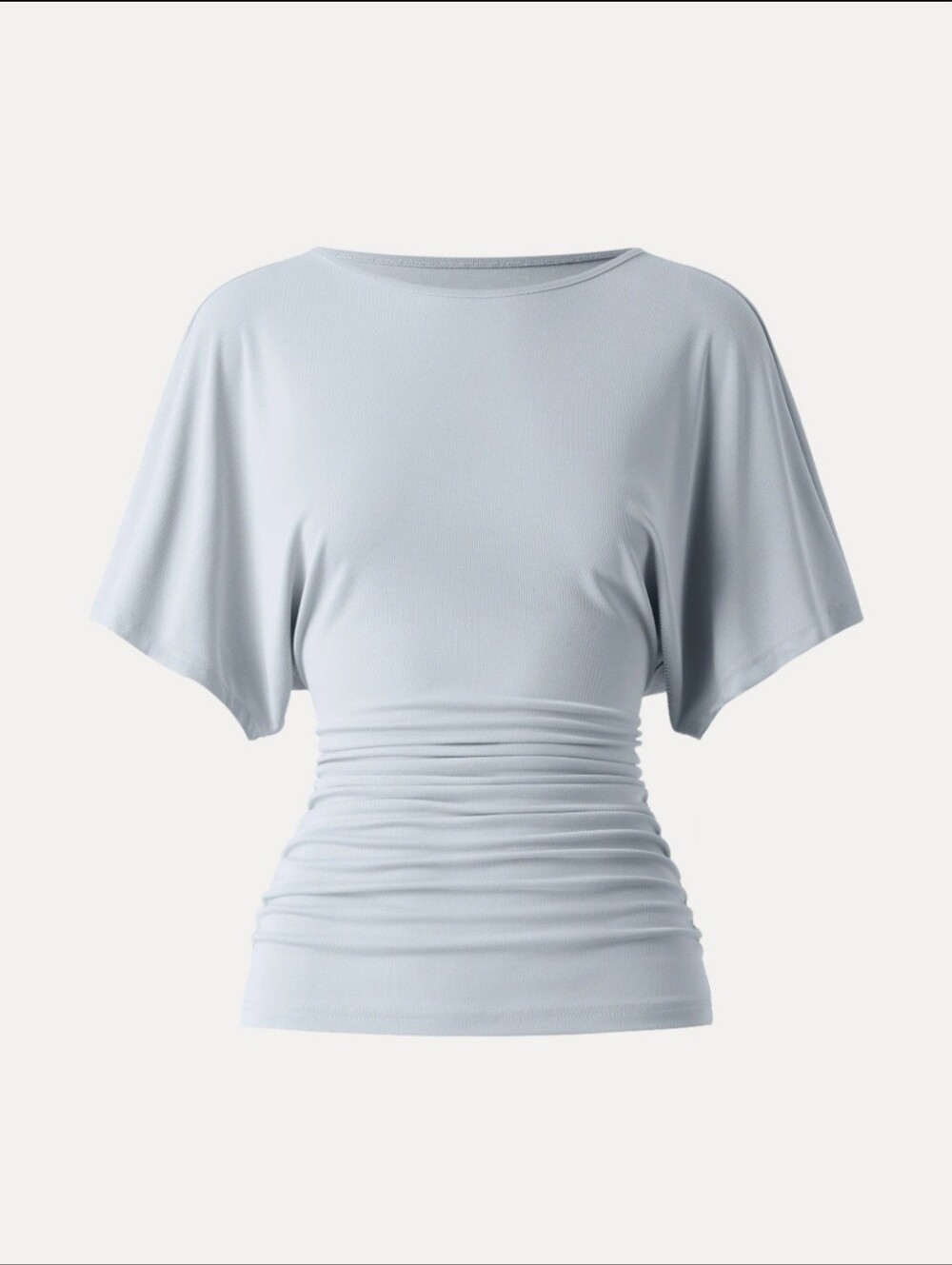 OGL Black Ruched Batwing Sleeve Top